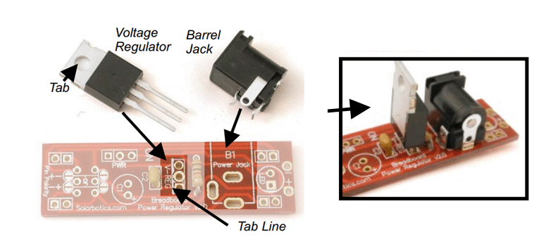 Setting Up the Voltage Regulator and Barrel Jack