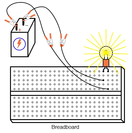 Breadboard Implementation of the Lamp Circuit