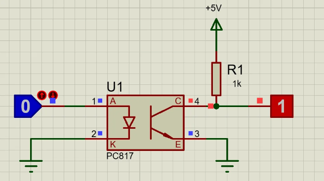 Fig.2 PC817 IC Optocoupler Circuit