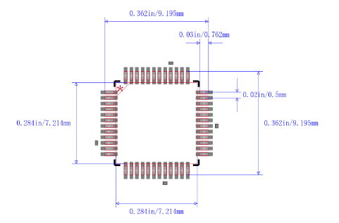 Fig.2 Package and packaging of STM32F303CCT6